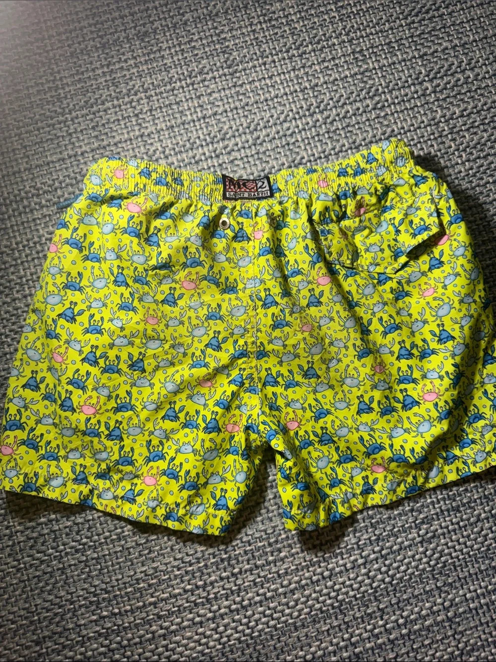 MC2 Saint Barth Yellow Crab-Print Kids Swim Trunks